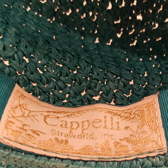 Cappelli Turquoise Blue Straw Sun Hat - Picture 8 of 8